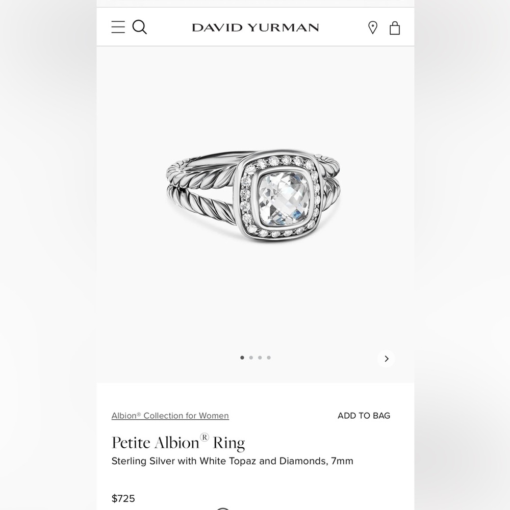 David Yurman Ring-white topaz/diamond